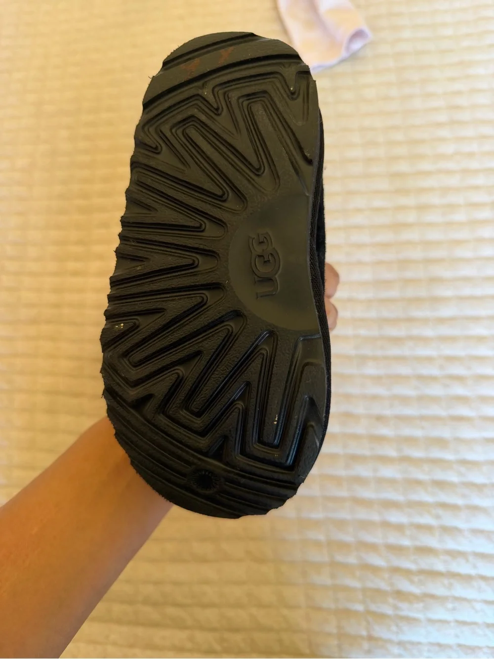 UGG Kids Black Slip-On Mule with Decorative Trim